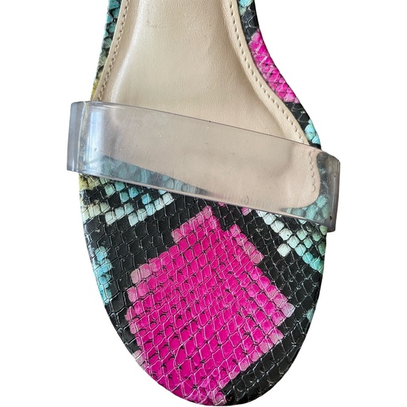 Vince Camuto Stassia Wrap Around Colorful Snakeskin Wedge Sandals Size 9.5 - Picture 6 of 16